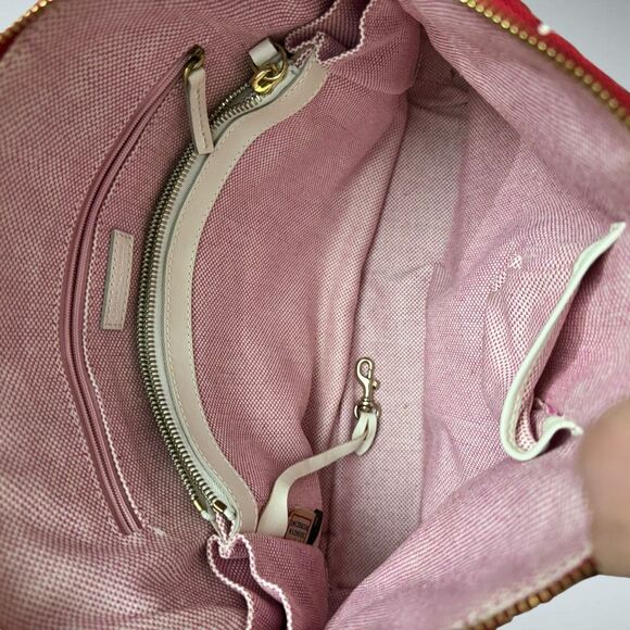 Dooney & Bourke Authenticated Red Canvas / Cream Leather - Excellent Condition - Picture 10 of 10